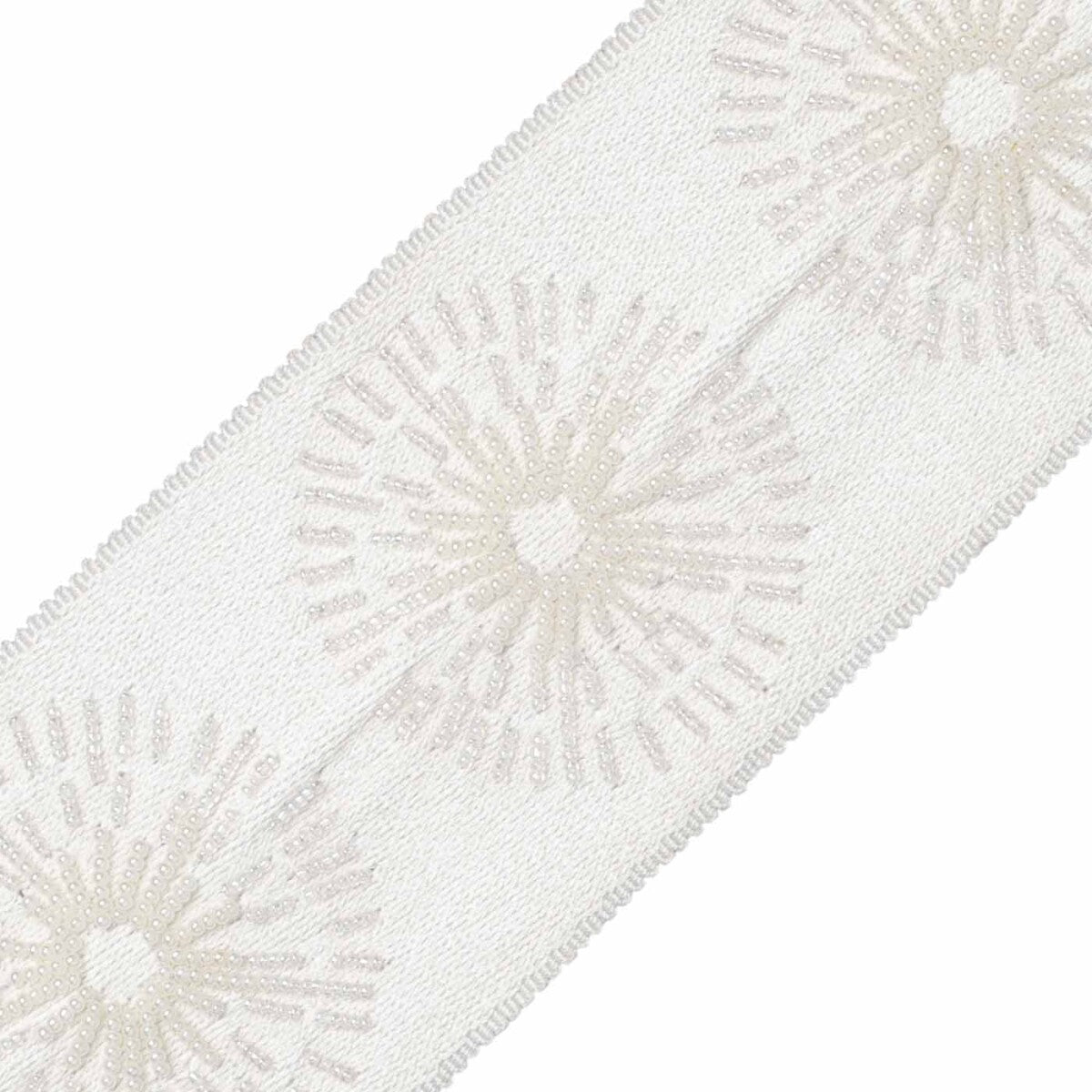 Halo Beaded Border Trim by Samuel & Sons in Crystal