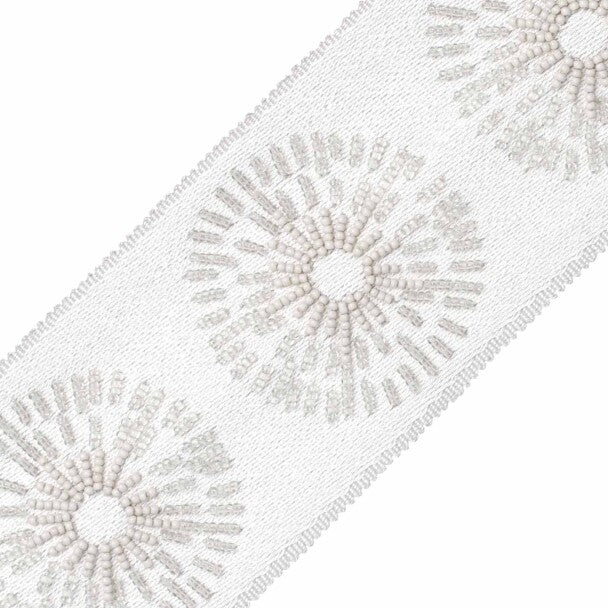 Halo Beaded Border Trim by Samuel & Sons in Titanium