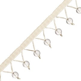 Meteor Glass Bead Fringe Trim by Samuel & Sons in Crystal