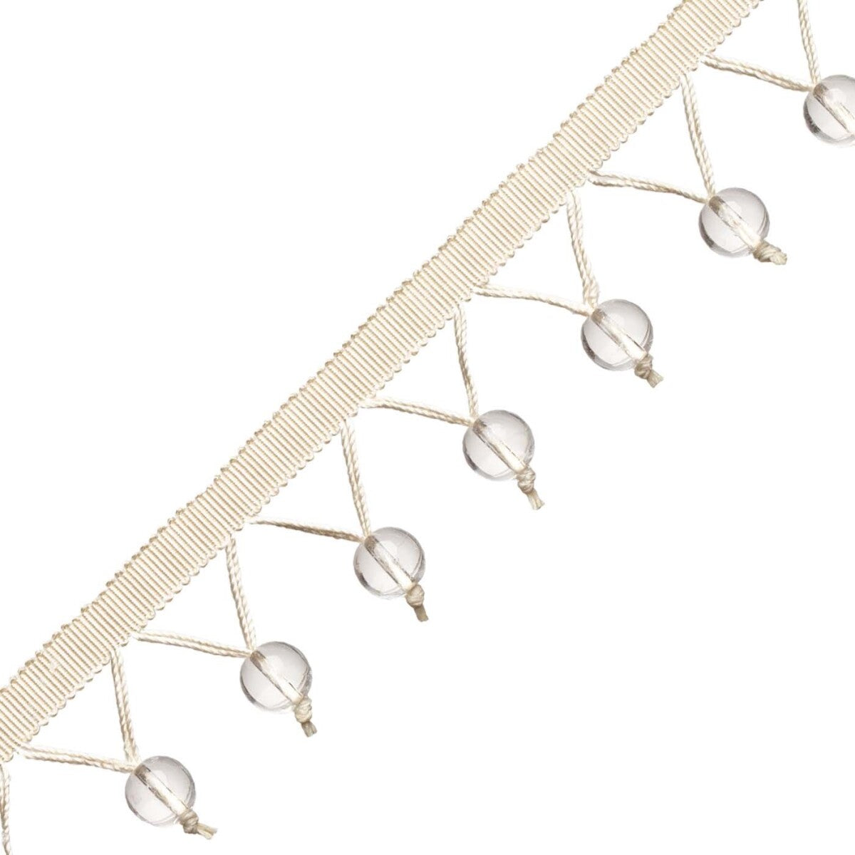 Meteor Glass Bead Fringe Trim by Samuel & Sons in Crystal