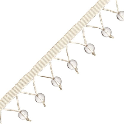 Meteor Glass Bead Fringe Trim by Samuel & Sons in Crystal