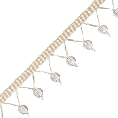 Meteor Glass Bead Fringe Trim by Samuel & Sons in Titanium