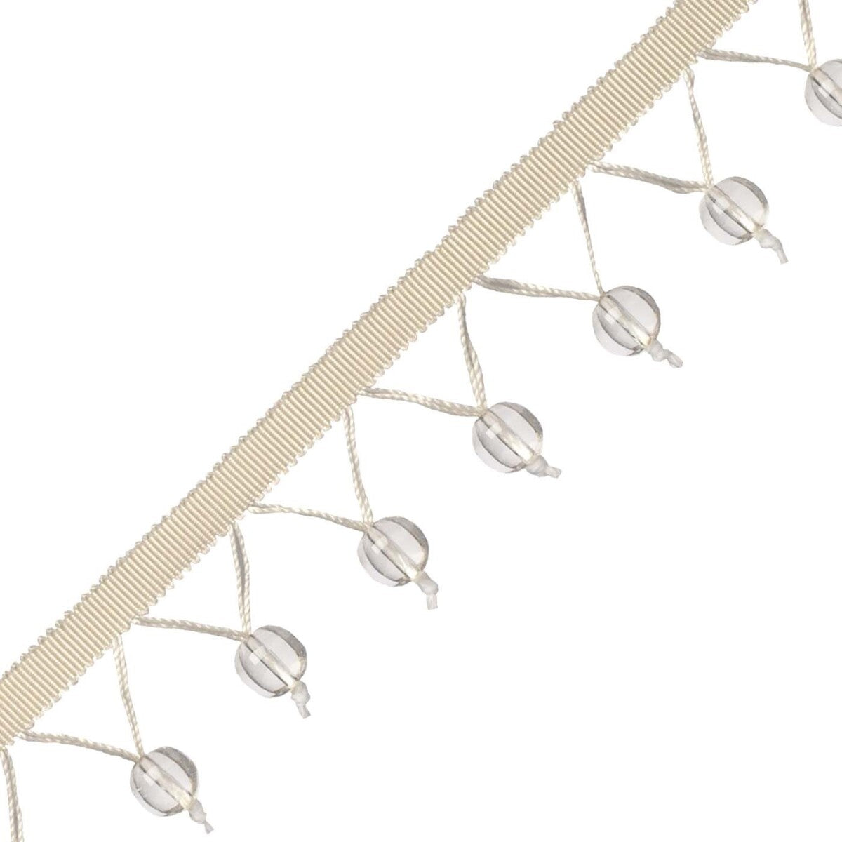Meteor Glass Bead Fringe Trim by Samuel & Sons in Titanium