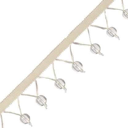 Meteor Glass Bead Fringe Trim by Samuel & Sons in Titanium