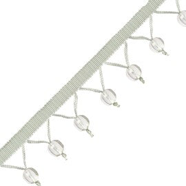 Meteor Glass Bead Fringe Trim by Samuel & Sons in Aquamarine