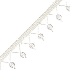 Meteor Glass Bead Fringe Trim by Samuel & Sons in Diamond