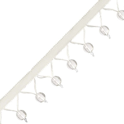 Meteor Glass Bead Fringe Trim by Samuel & Sons in Diamond