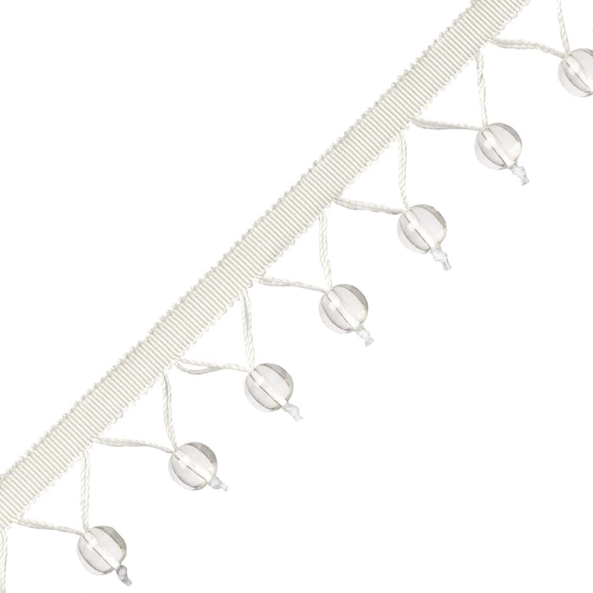 Meteor Glass Bead Fringe Trim by Samuel & Sons in Diamond