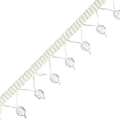 Meteor Glass Bead Fringe Trim by Samuel & Sons in Diamond