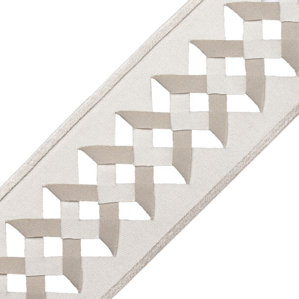 Vela Laser Cut Border Trim by Samuel & Sons in Crystal