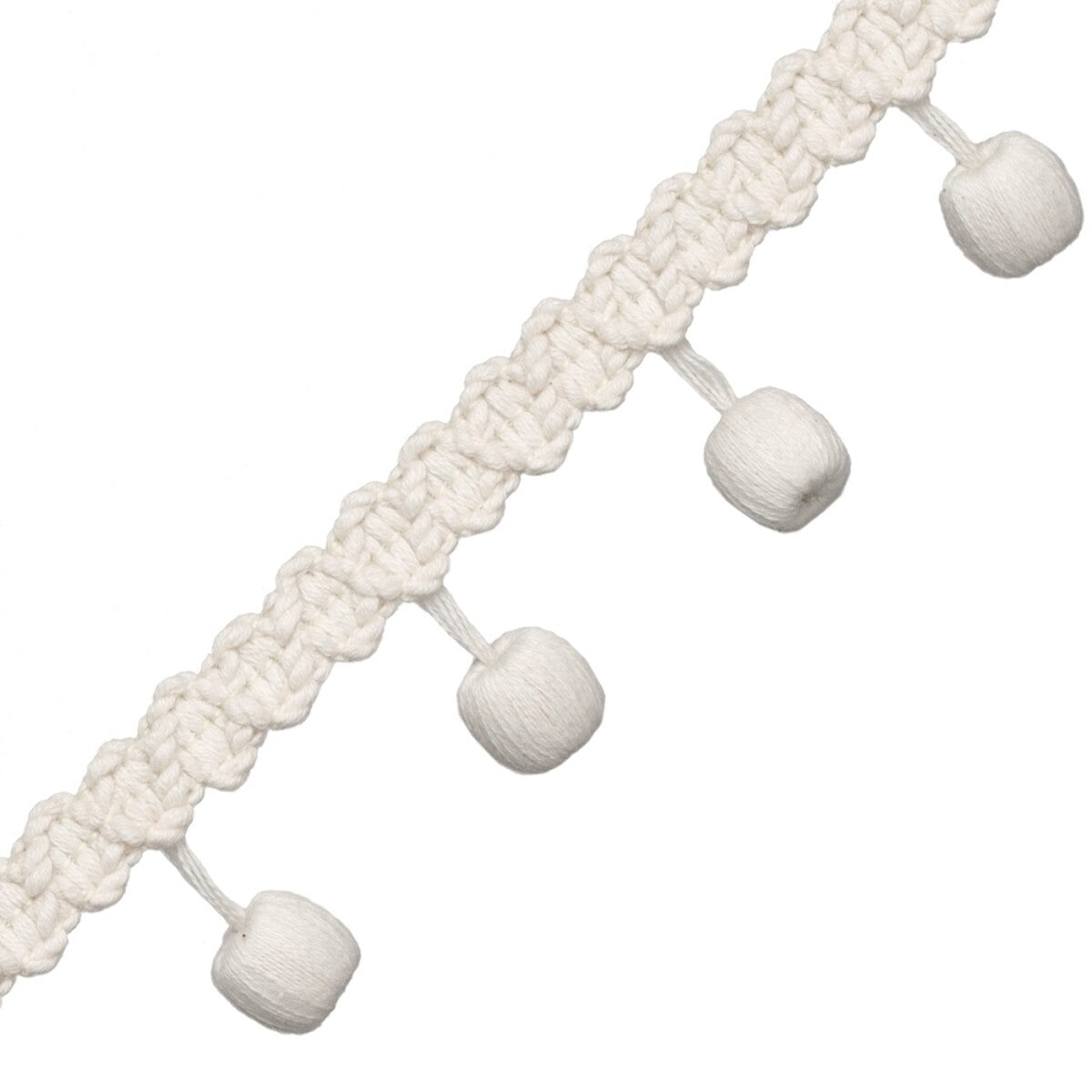 Bali Cotton Beaded Fringe Trim by Samuel & Sons in Cream