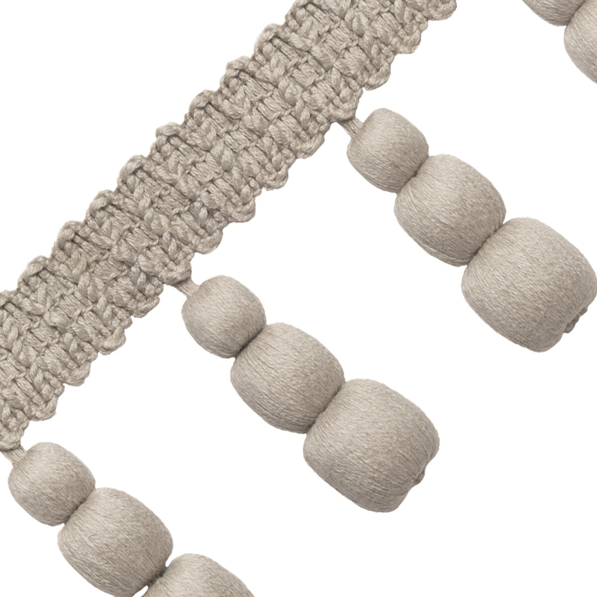 Bali Linen Triple Beaded Fringe Trim by Samuel & Sons in Flax