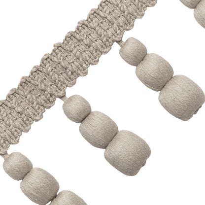 Bali Linen Triple Beaded Fringe Trim by Samuel & Sons in Flax