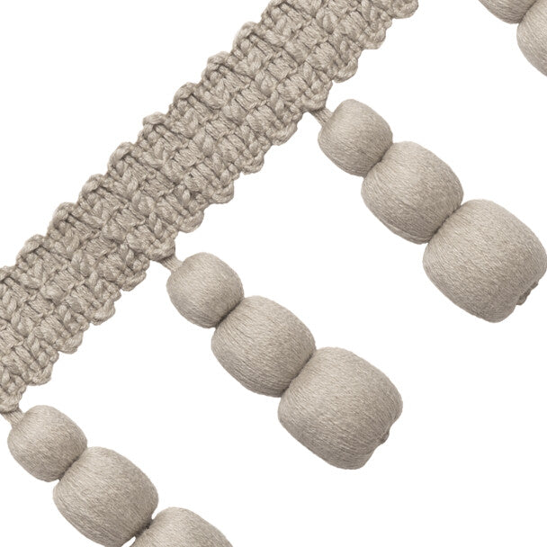 Bali Linen Triple Beaded Fringe Trim by Samuel & Sons in Flax