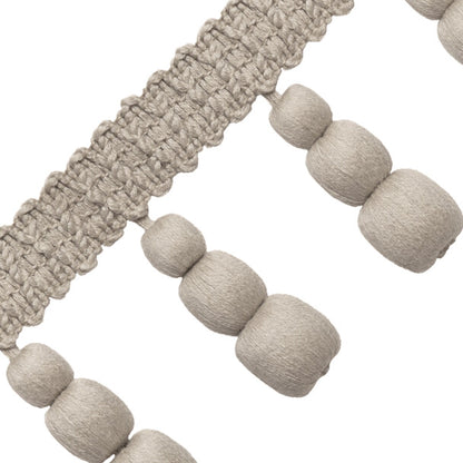 Bali Linen Triple Beaded Fringe Trim by Samuel & Sons in Flax