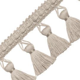 Bali Linen Tassel Fringe Trim by Samuel & Sons in Flax