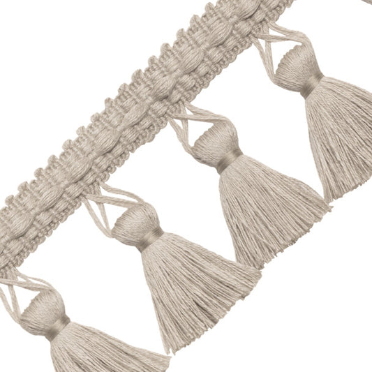 Bali Linen Tassel Fringe Trim by Samuel & Sons in Flax