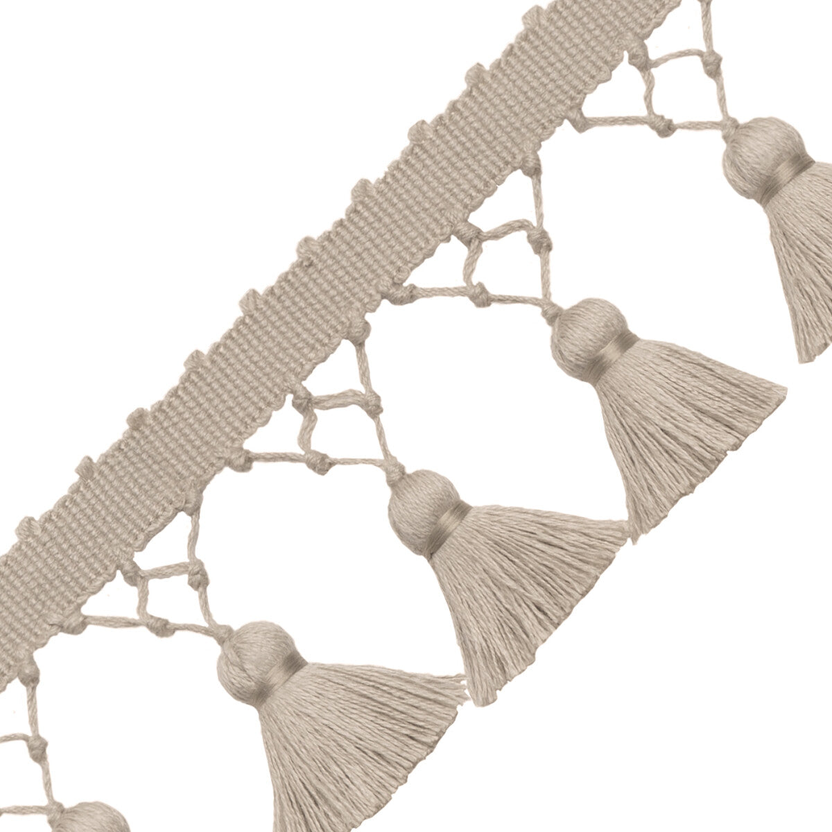 Bali Linen Knotted Tassel Fringe Trim by Samuel & Sons in Flax