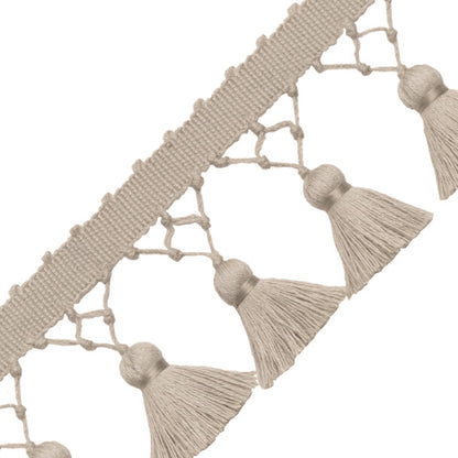 Bali Linen Knotted Tassel Fringe Trim by Samuel & Sons in Flax