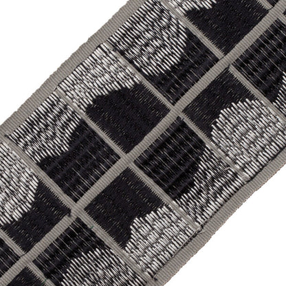 Umbriel Embroidered Border Trim by Samuel & Sons in Obsidian