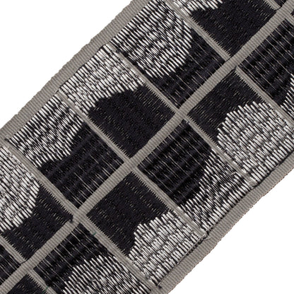 Umbriel Embroidered Border Trim by Samuel & Sons in Obsidian