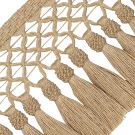 Bali Jute Tassel Skirt Fringe Trim by Samuel & Sons in Burlap