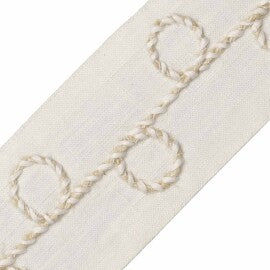 Uma Embroidered Border Trim by Samuel & Sons in Cream