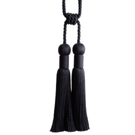 Bali Linen Double Tassel Tieback by Samuel & Sons in Onyx
