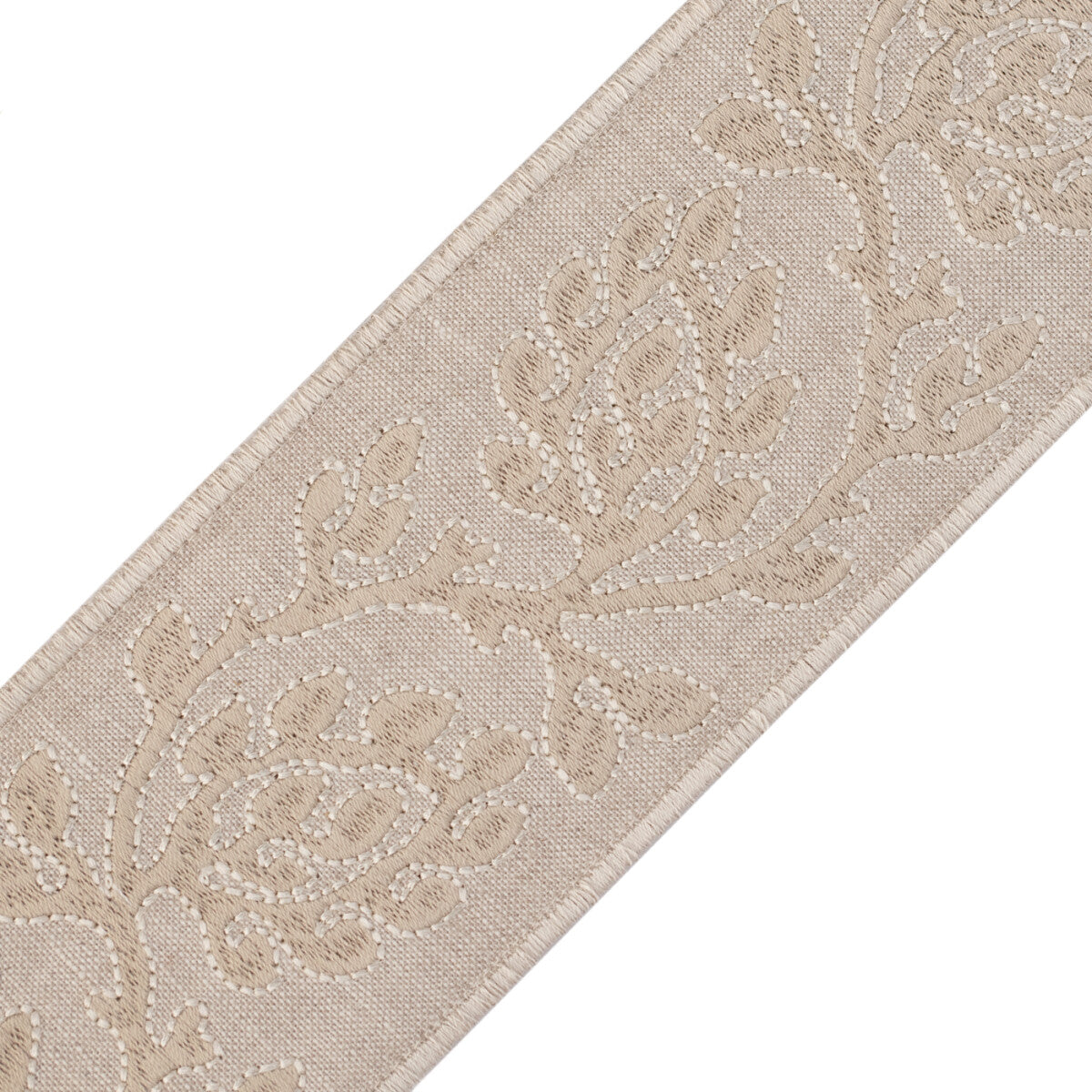 Mare Embroidered Border Trim by Samuel & Sons in Dune