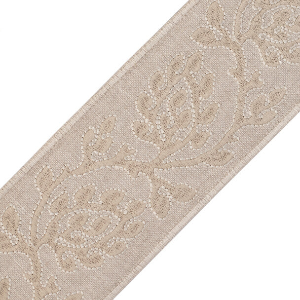 Mare Embroidered Border Trim by Samuel & Sons in Dune