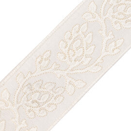 Mare Embroidered Border Trim by Samuel & Sons in White Sand