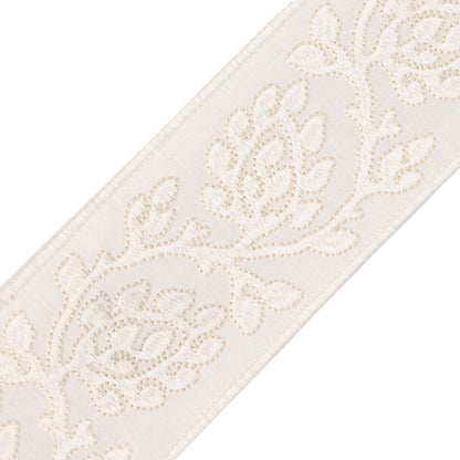 Mare Embroidered Border Trim by Samuel & Sons in White Sand