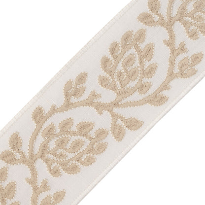 Mare Embroidered Border Trim by Samuel & Sons in Oyster
