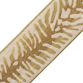 Tahiti Embroidered Border Trim by Samuel & Sons in Seagrass