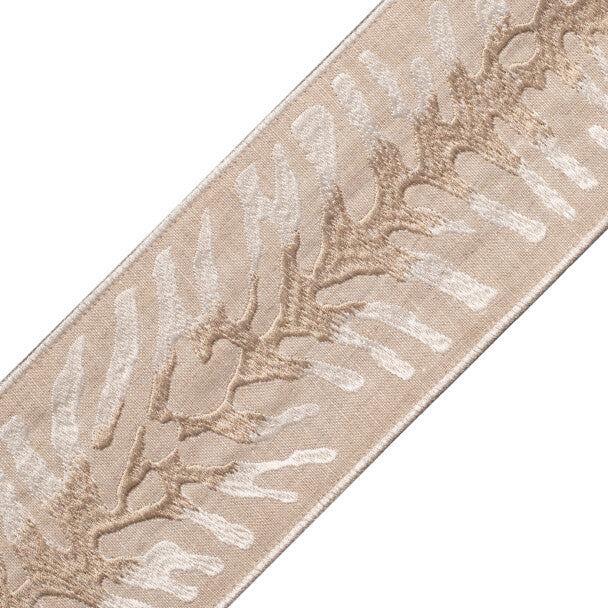 Tahiti Embroidered Border Trim by Samuel & Sons in Dune