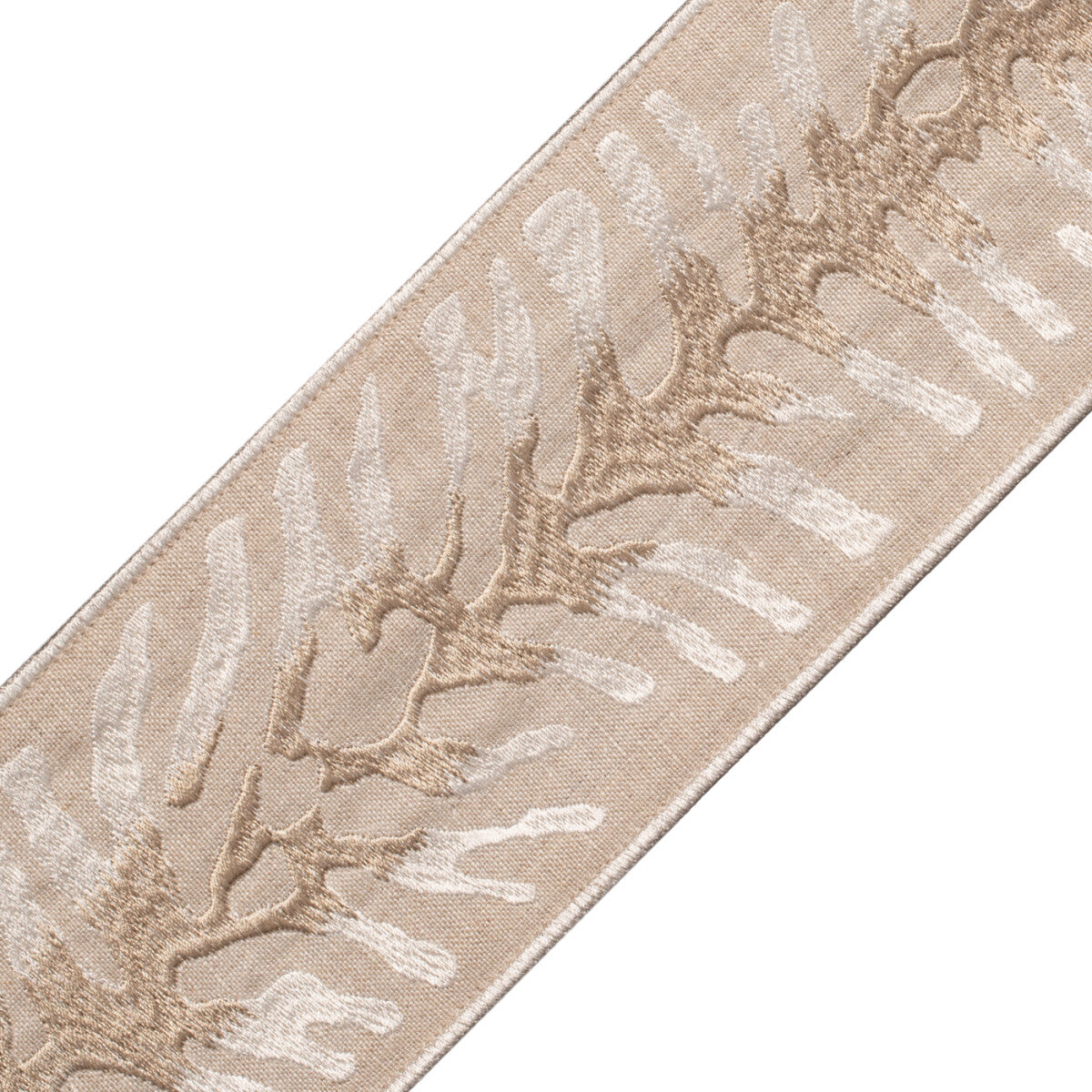 Tahiti Embroidered Border Trim by Samuel & Sons in Dune