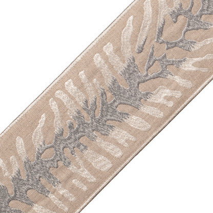 Tahiti Embroidered Border Trim by Samuel & Sons in Pebble