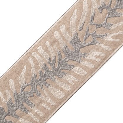 Tahiti Embroidered Border Trim by Samuel & Sons in Pebble