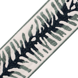 Tahiti Embroidered Border Trim by Samuel & Sons in Marine