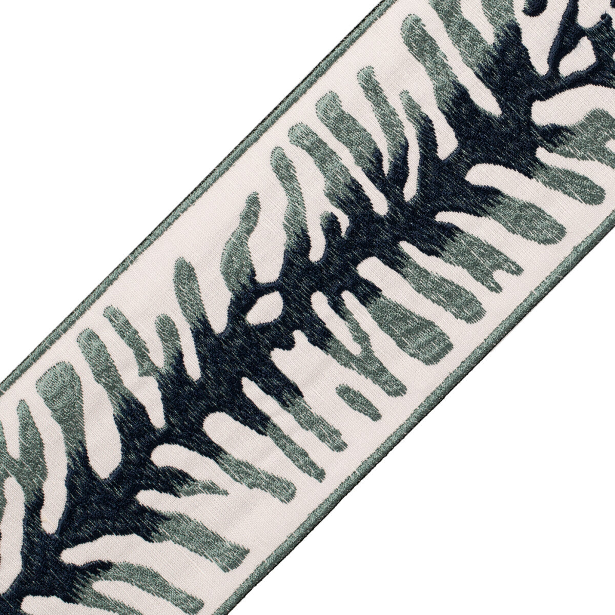 Tahiti Embroidered Border Trim by Samuel & Sons in Marine
