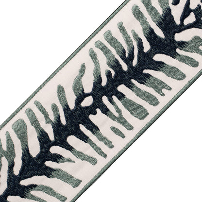 Tahiti Embroidered Border Trim by Samuel & Sons in Marine