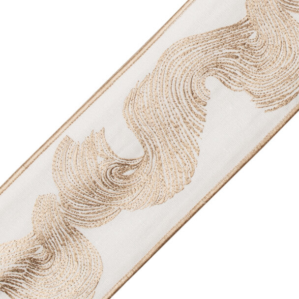 Oahu Embroidered Border Trim by Samuel & Sons in Dune