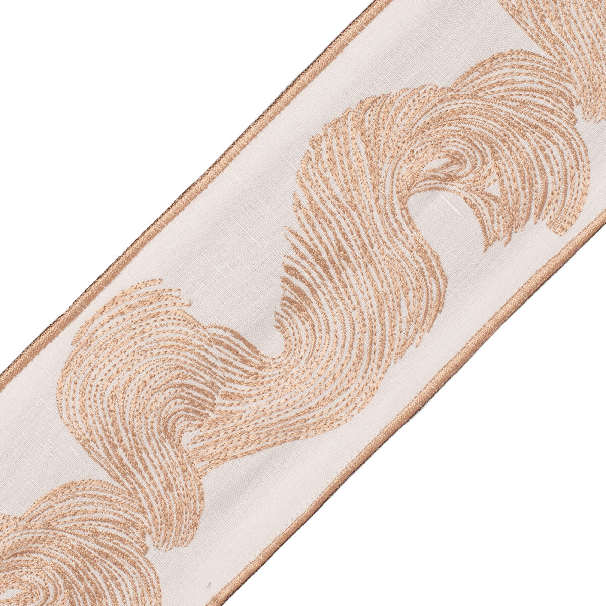 Oahu Embroidered Border Trim by Samuel & Sons in Shell