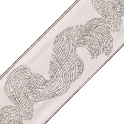 Oahu Embroidered Border Trim by Samuel & Sons in Pebble
