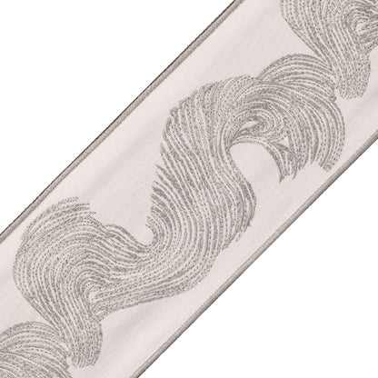 Oahu Embroidered Border Trim by Samuel & Sons in Pebble