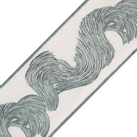 Oahu Embroidered Border Trim by Samuel & Sons in Tidepool