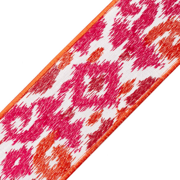 Kauai Embroidered Border Trim by Samuel & Sons in Coral
