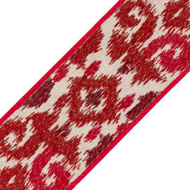 Kauai Embroidered Border Trim by Samuel & Sons in Crimson
