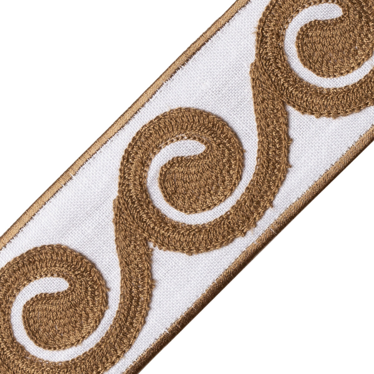 Maui Embroidered Border Trim by Samuel & Sons in Seagrass