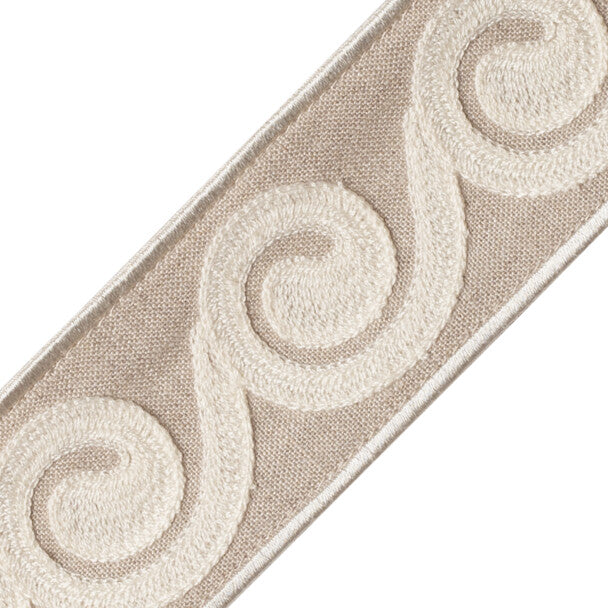 Maui Embroidered Border Trim by Samuel & Sons in Dune